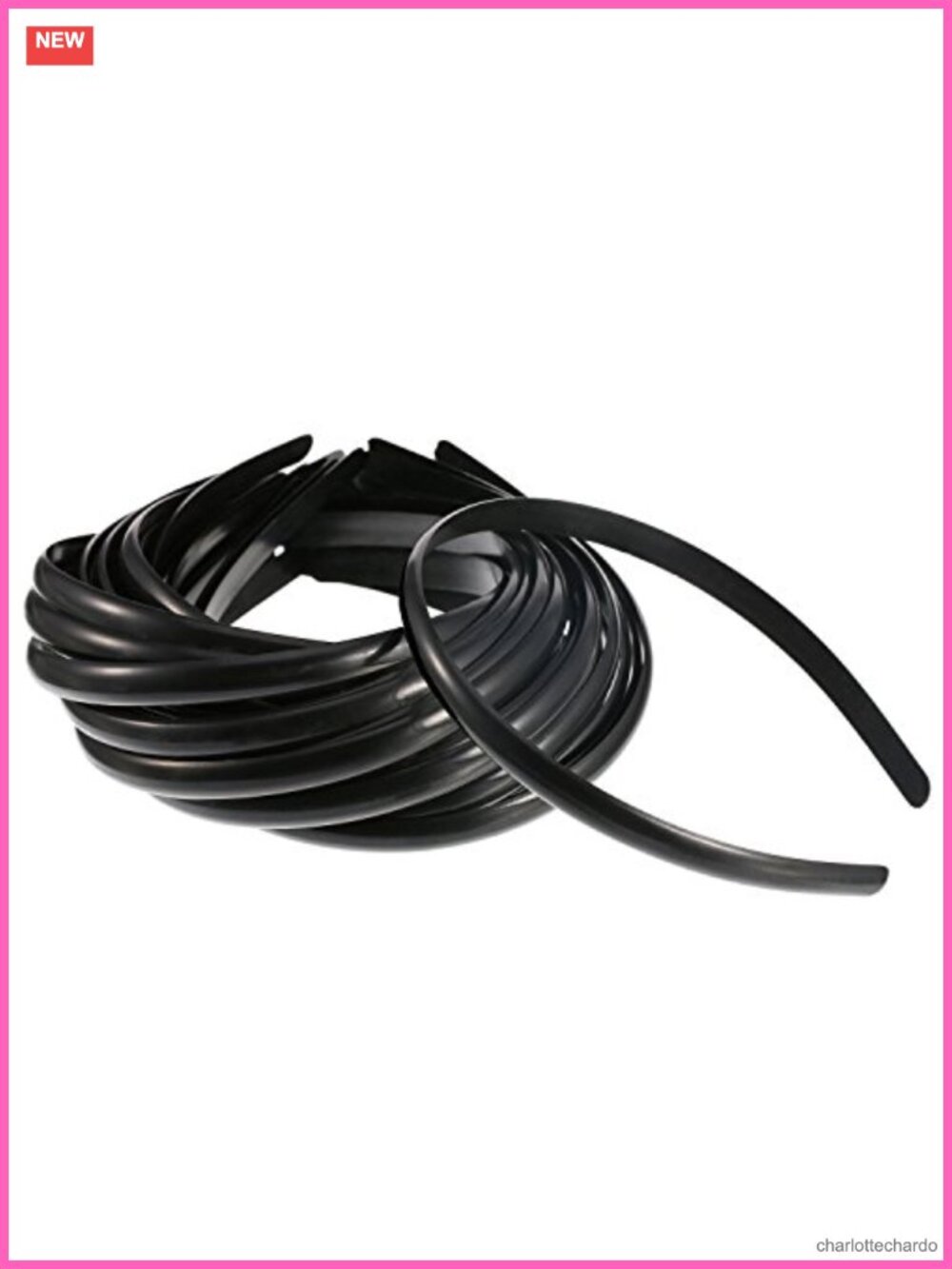 30 Pack Plastic Thin Skinny Headbands 10 mm Plain DIY Hair Accessories